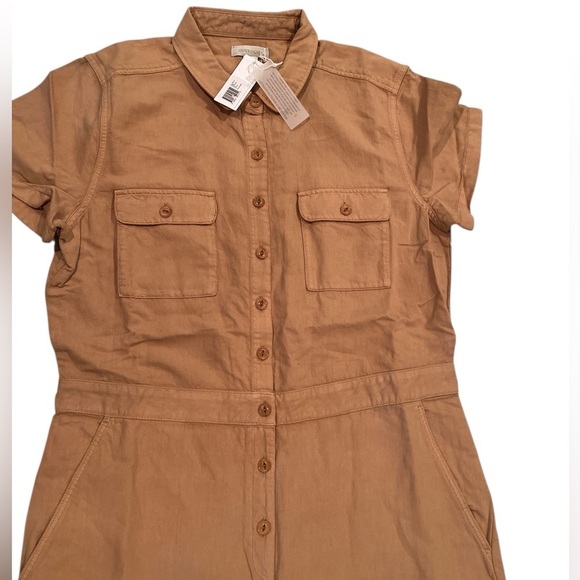 Outerknown SEA suit tan sand utility jumpsuit linen blend size Large NWT - Picture 10 of 12